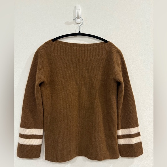 J. Crew Cashmere Boatneck Sweater with bell sleeves - Picture 1 of 5